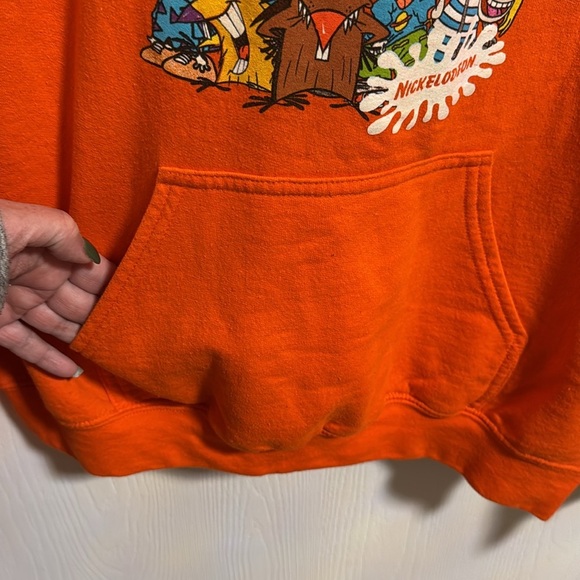 Nickelodeon Kids Unisex Boys Girl Rug Rats‎ Kangaroo Pocket Orange Hoodie Medium - Picture 7 of 8